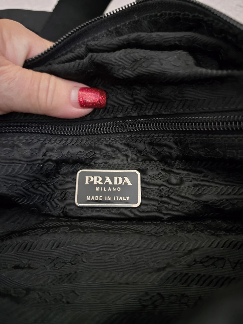 Vintage Prada Tessuto Nylon Shoulder Tote Bag